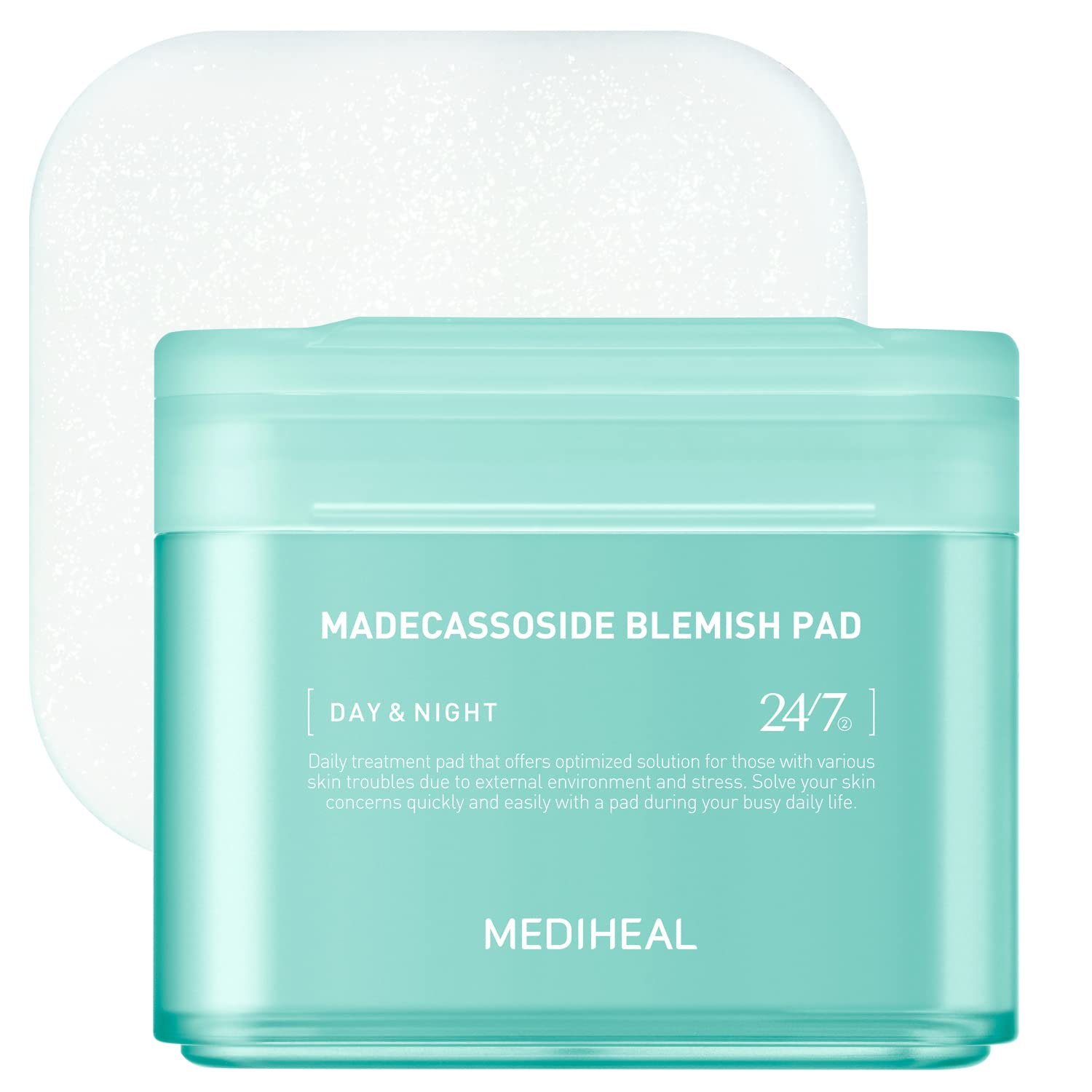 MEDIHEAL Madecassoside Cotton Facial Pads - Toner Pads with Centella Asiatica to Improve Uneven Skin Tone, 100 Pads